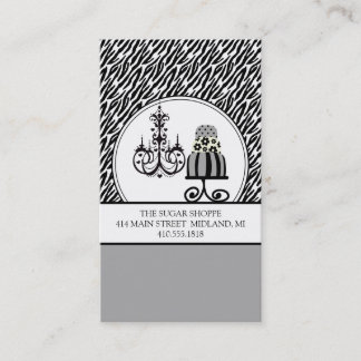 Trendy Cakery Zebra Print Business Cards
