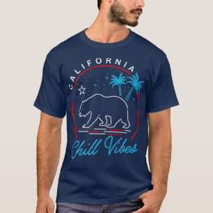 Trendy California Neon Bear Chill Vibes Premium  T-Shirt