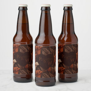 Trendy Calla Lilies Inspired Retro Wedding Beer Bottle Label