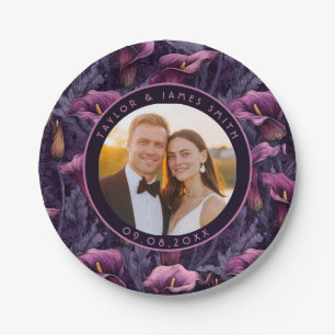 Trendy Calle Lilies Plates For Bride And Groom Cak