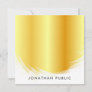 Trendy Calligraphed Script Monogram Elegant Gold Card