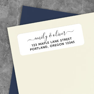 Trendy Calligraphy Couple Name Return Address