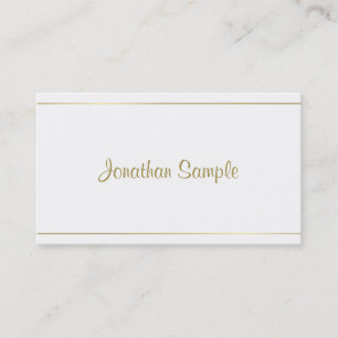 Trendy Calligraphy Gold Script Glamour Luxe Design Business Card