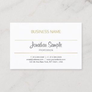 Trendy Calligraphy Script Gold Design Luxury Chic Business Card
