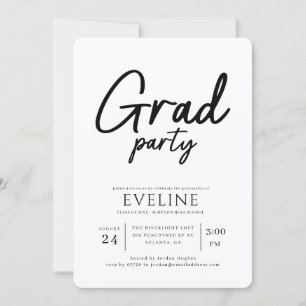 Trendy Calligraphy Script Grad Party Graduation Invitation