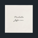 Trendy Calligraphy Script Name Minimalist Chic Napkin<br><div class="desc">Trendy Modern Customise Professional Simple Design.</div>