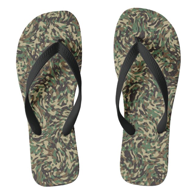 Trendy Camouflage Green  Jandals (Footbed)