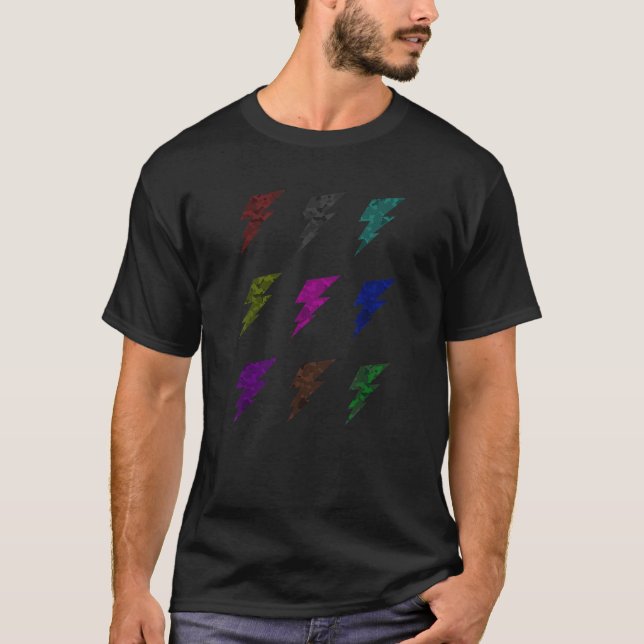 Trendy Camouflage Lightning Bolt T-Shirt (Front)