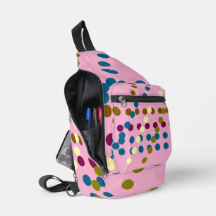 Trendy Candy Pink Multiple Colour Polka Sling Bag
