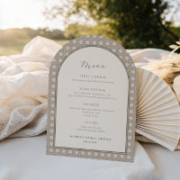 Trendy Cane Weave Rattan Bridal Shower Menu Card