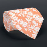 Trendy Cantaloupe Floral Pattern Groomsmen Wedding Tie<br><div class="desc">This dapper groomsmen necktie features a white floral pattern on a trendy cantaloupe background.</div>