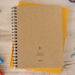 Trendy Cardboard Modern Monogram Weekly Planner<br><div class="desc">Trendy simple personal stationery 2024 annual planner featuring a modern monogram. Modern rounded sans serif typography gives an elegant casual feel. Natural cardboard graphic covers. Annual planner (12 months) with open monthly overviews and weekly planning sheets. Contact for assistance in personalising.</div>