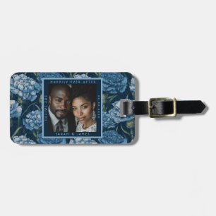 Trendy Carnation Accent Destination Wedding Luggage Tag
