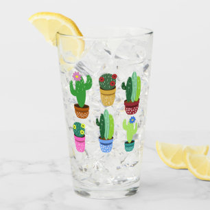 Trendy Cartoon Potted Cactus Glass