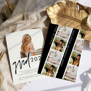 Trendy Casual Then And Now Graduation Announcement