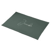 Trendy Celtic Greyish Green Modern Add Own Name Placemat (On Table)