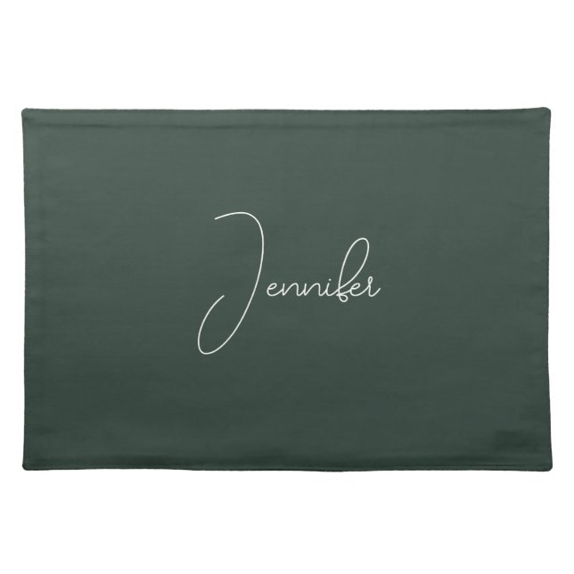 Trendy Celtic Greyish Green Modern Add Own Name Placemat (Front)