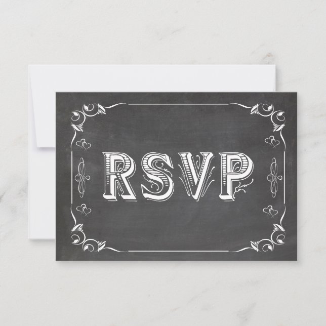 Trendy Chalkboard Matching Response Card (Front)