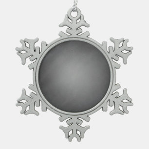 Trendy Chalkboard Vignette Snowflake Pewter Christmas Ornament