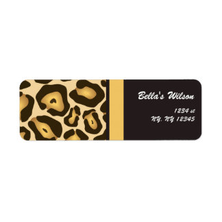 trendy cheetah Return address label