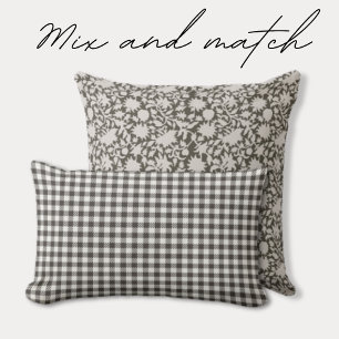 Trendy Chequered Olive Lumbar Cushion