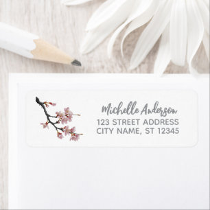Trendy Cherry Blossom Tree Branch Return Address