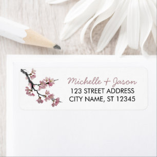 Trendy Cherry Blossom Tree Branch Return Address