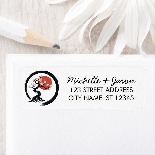 Trendy Cherry Blossom Tree Branch Return Address (Insitu)