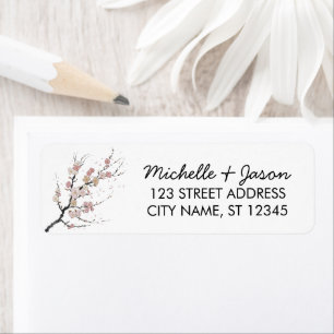 Trendy Cherry Blossom Tree Branch Return Address
