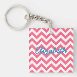 Trendy Chevron Acrylic Keychain