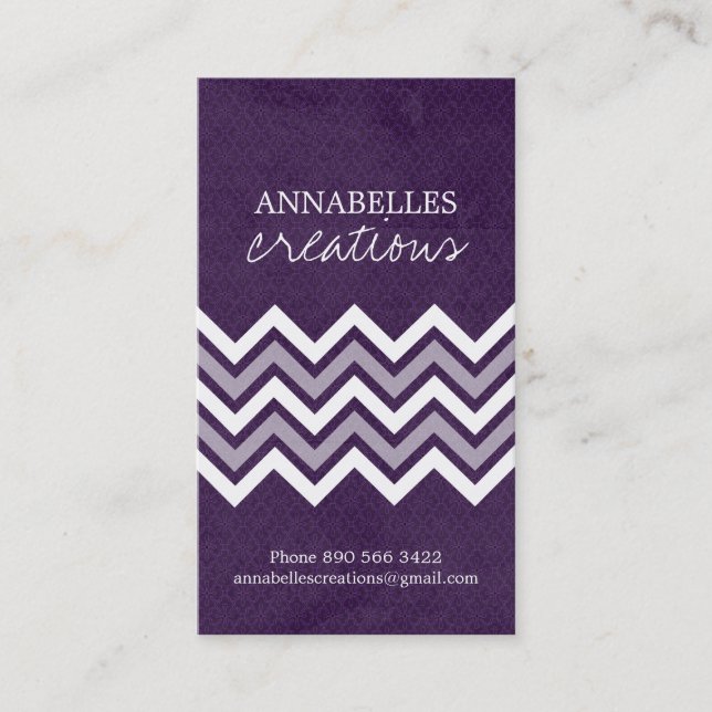 Trendy Chevron Business Cards (Front)