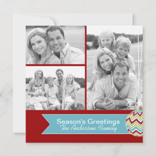 Trendy Chevron Christmas Photo Card