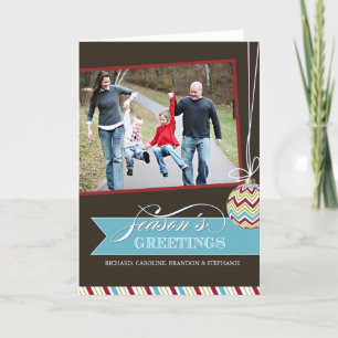 Trendy Chevron Christmas Photo Greeting Card