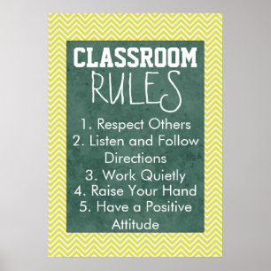 Trendy Chevron Classroom Rules Poster