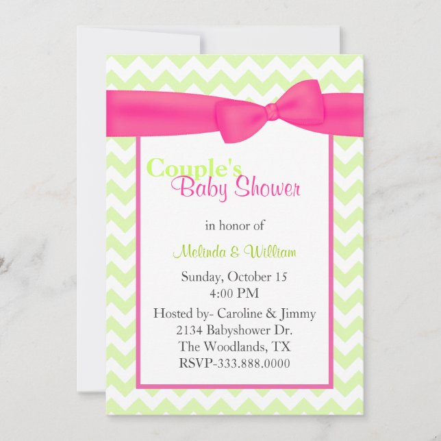 Trendy Chevron Couple's Baby Shower Invitation (Front)