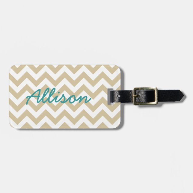 Trendy Chevron Luggage Tag (Front Horizontal)