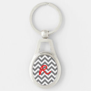 Trendy Chevron Metal Keychain