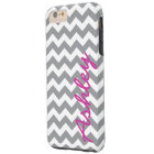Trendy Chevron Pattern with name - pink grey