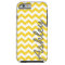 Trendy Chevron Pattern with name - yellow grey