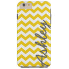Trendy Chevron Pattern with name - yellow grey