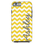 Trendy Chevron Pattern with name - yellow grey