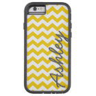 Trendy Chevron Pattern with name - yellow grey
