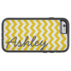 Trendy Chevron Pattern with name - yellow grey