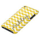 Trendy Chevron Pattern with name - yellow grey