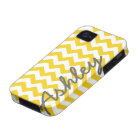 Trendy Chevron Pattern with name - yellow grey