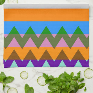 Trendy Chevron Stripes Pattern #15 Tea Towel