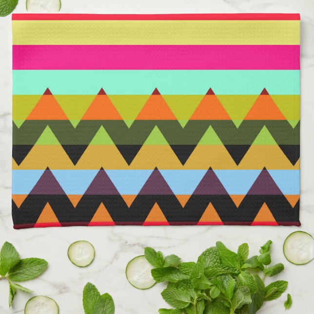 Trendy Chevron Stripes Pattern #16 Tea Towel (Folded)