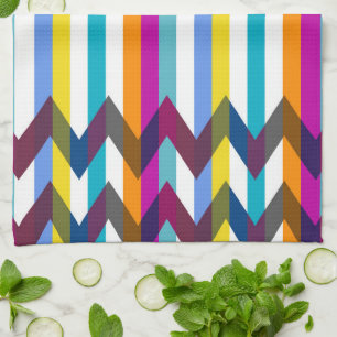 Trendy Chevron Stripes Pattern #21 Tea Towel