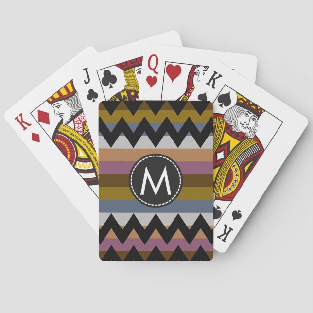 Trendy Chevron Stripes Pattern #23 Playing Cards (Back)