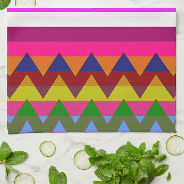 Trendy Chevron Stripes Pattern #26 Tea Towel (Folded)